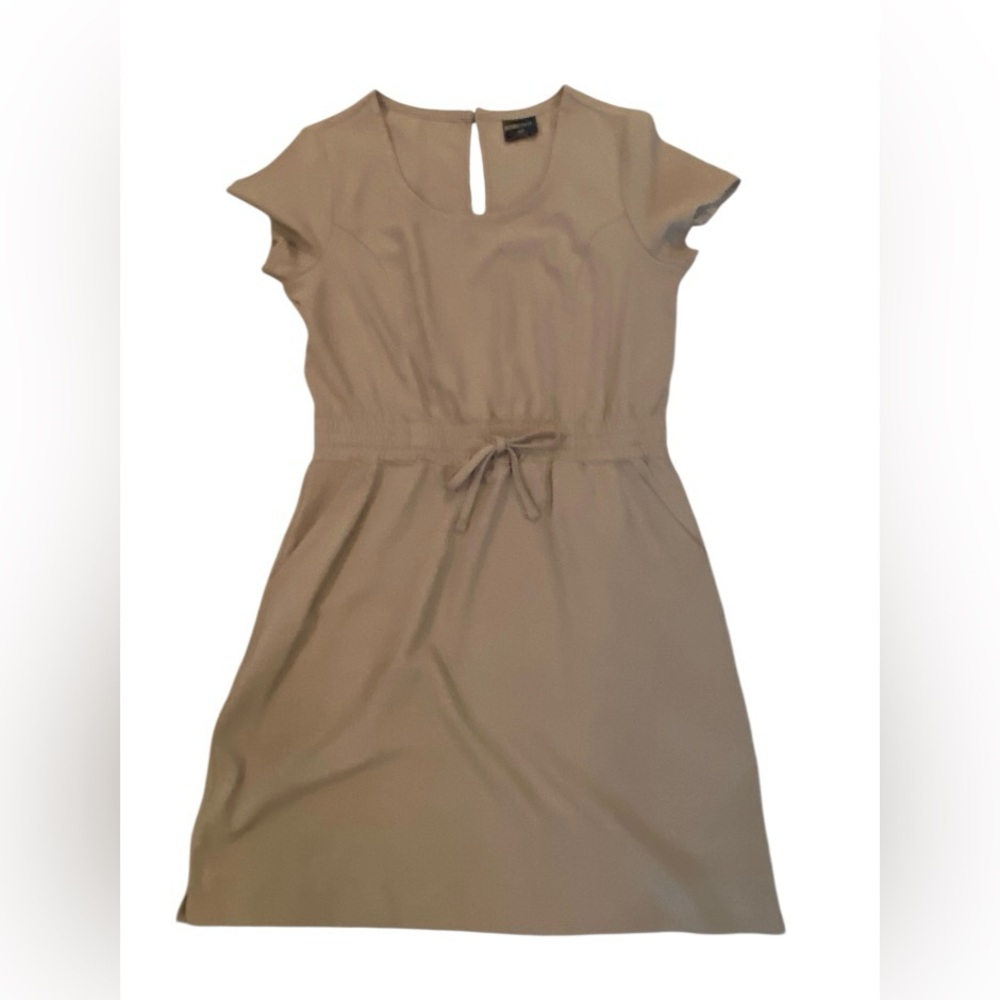 32 Degrees Taupe Drawstring Midi Dress
